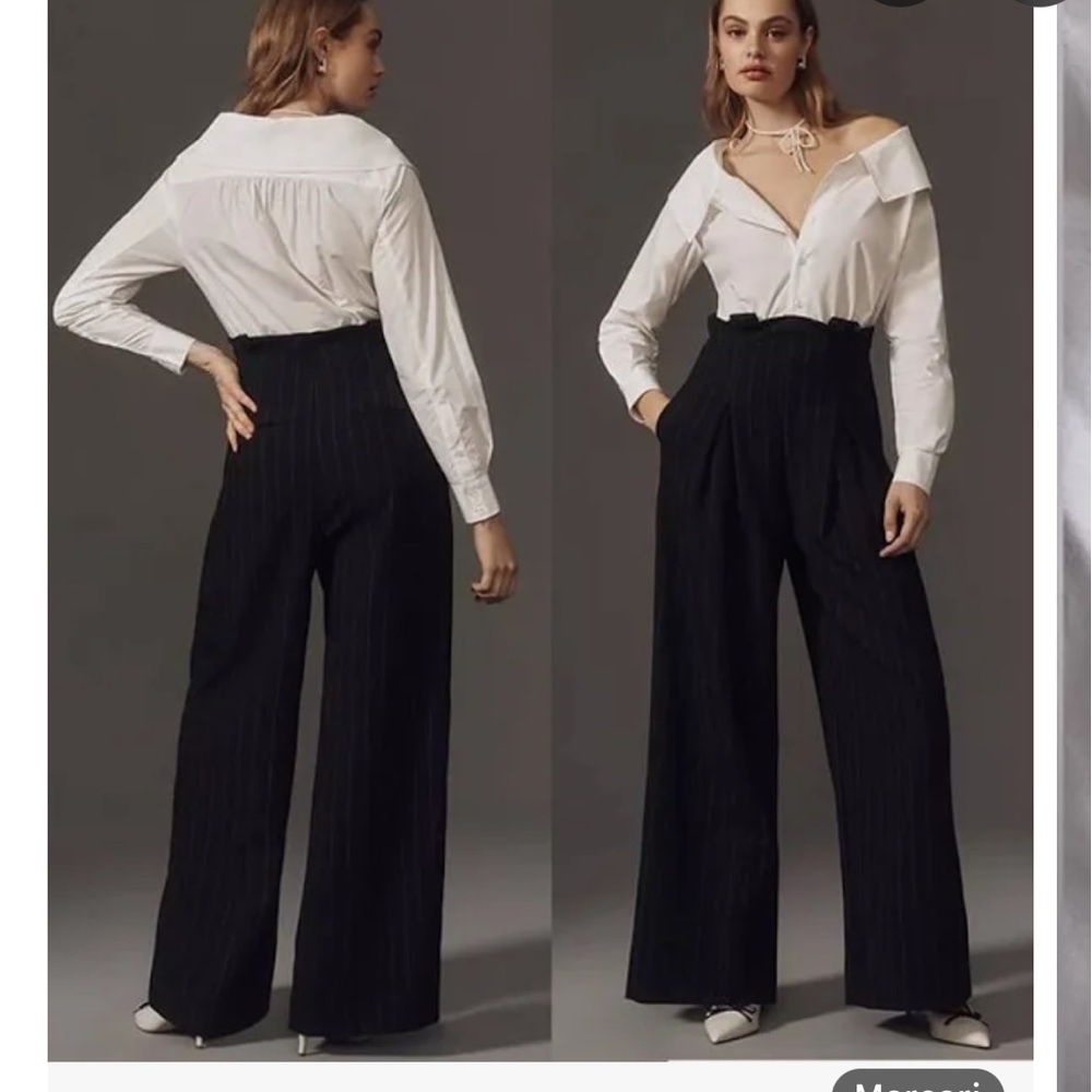Anthropologie Maeve Corseted shirting Twofer Jumpsuit
